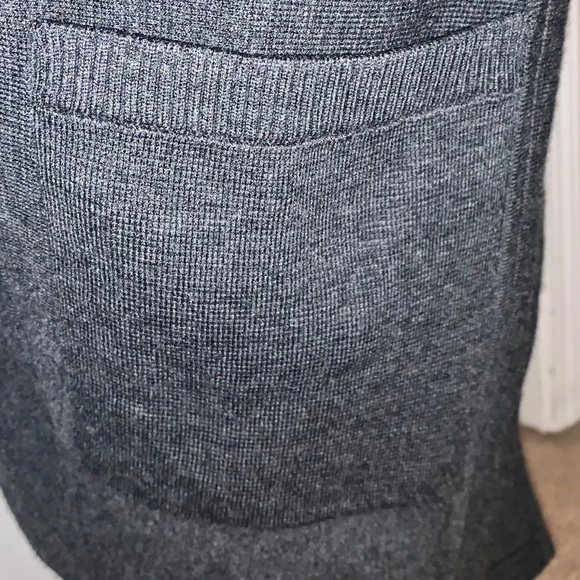 Athleta Cardigan Sweater Medium Gray Merino Wool - Picture 5 of 7